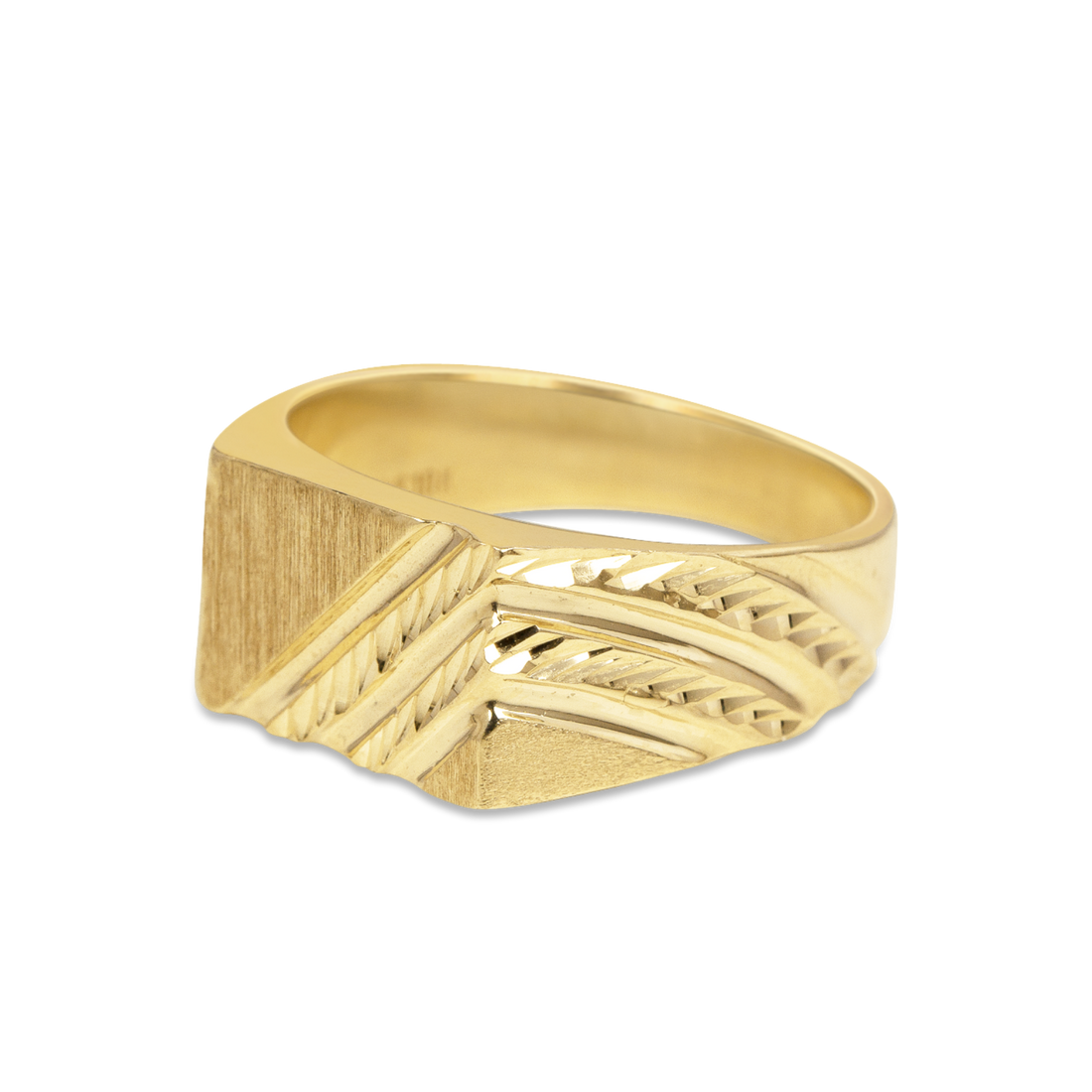gold square signet pinky ring, 10k square signet ring toronto