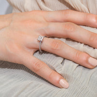 diamond square engagement ring, princess halo engagement ring toronto, promise rings montreal