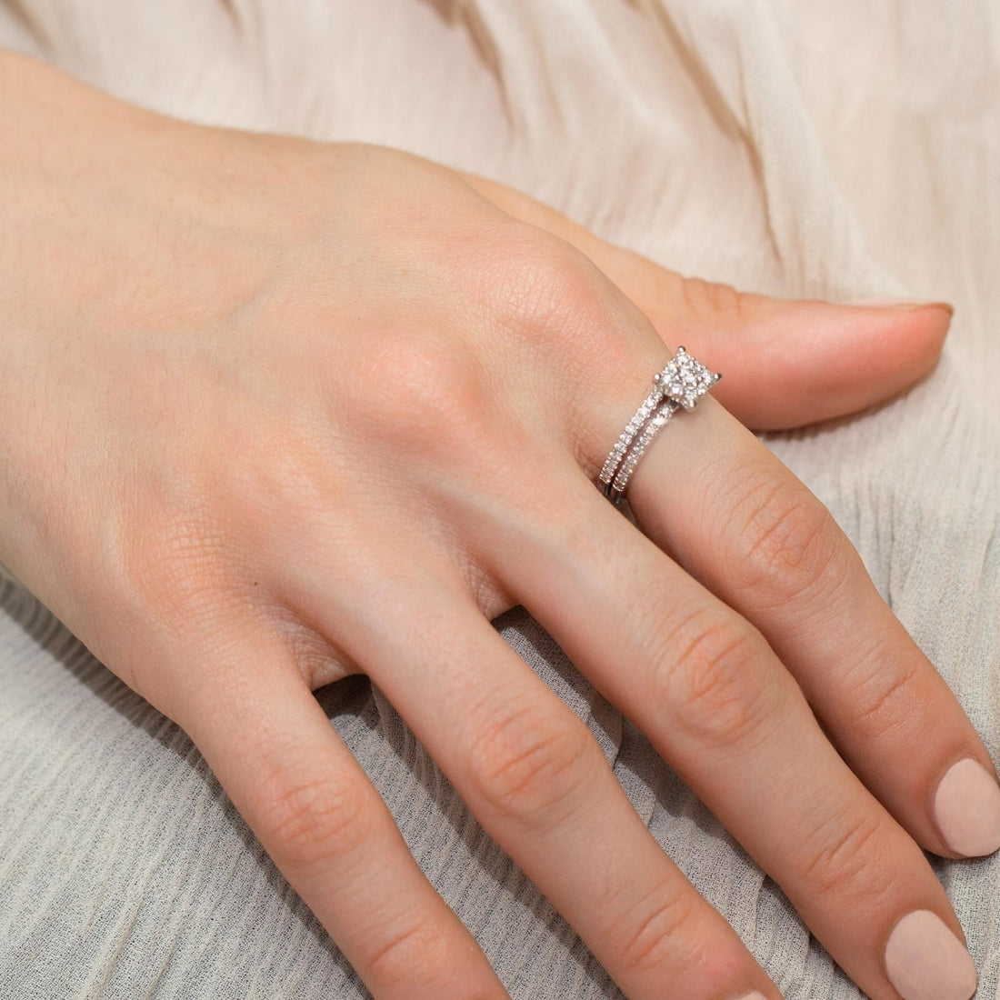 cheap square halo engagement rings