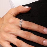 14k braided diamond ring