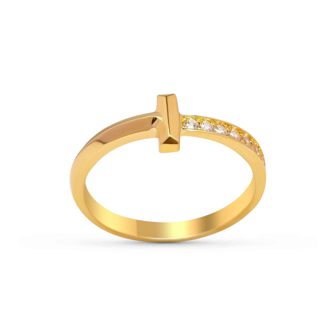 Small Bar Ring | 10k Yellow/White/Rose Gold