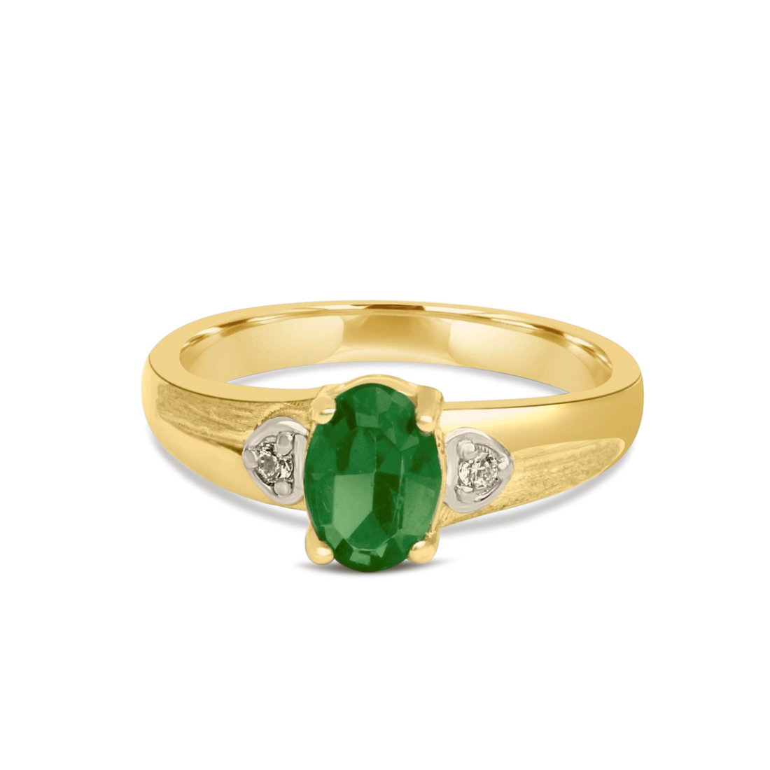 vintage emerald gold ring, vintage gold ring with green stone, vintage 10k gold ring