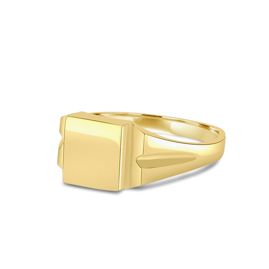 gold square signet pinky ring, solid gold signet ring, signet ring woman canada, signet ring man gold, man solid gold signet ring toronto, man solid gold pinky ring