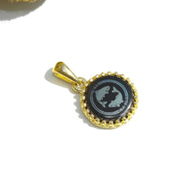 Pisces Zodiac Pendant | 10k Gold and Onyx | 16-28"