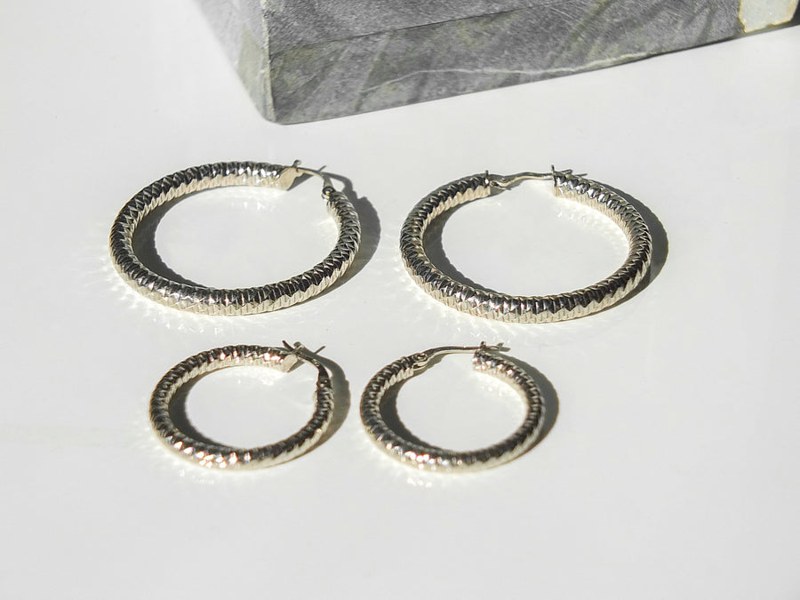 chunky silver hoops set canada