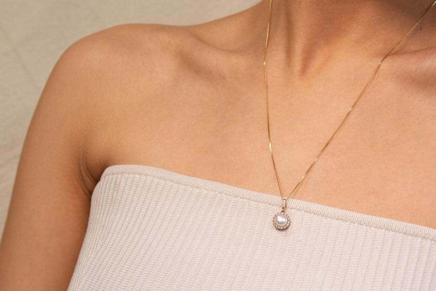 Pearl Pendant Necklace | 10k Gold | 20"