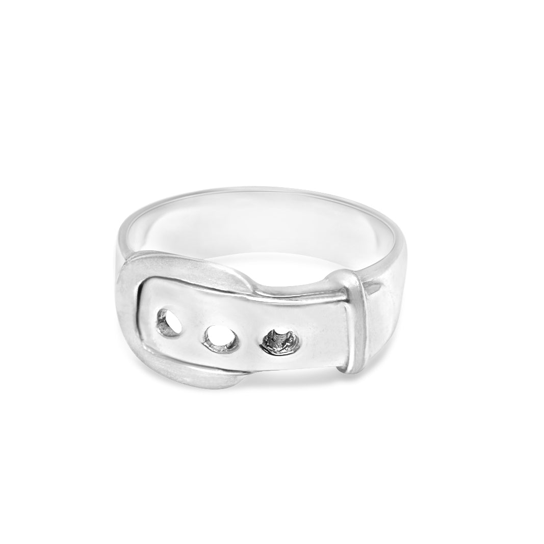 womens chunky silver ring, belt ring