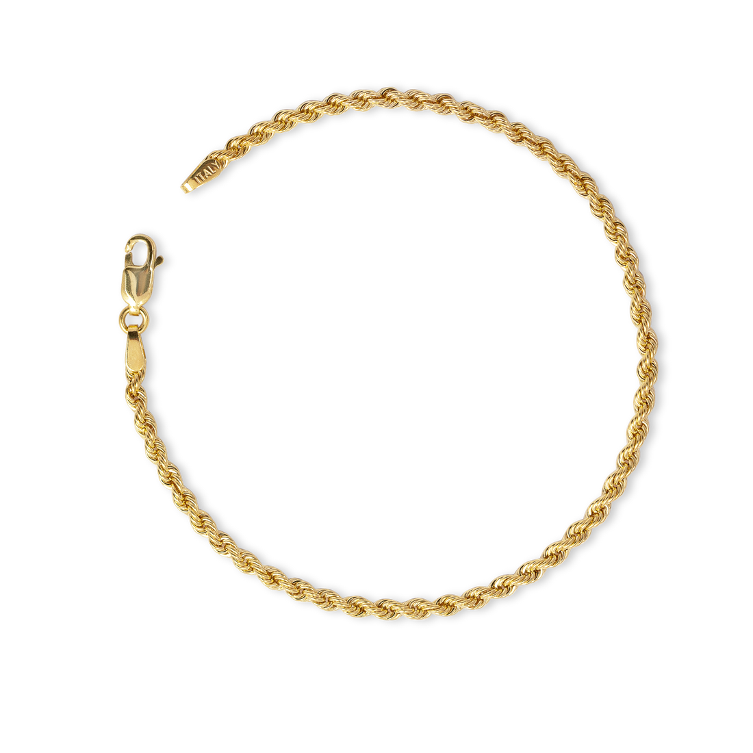 Amazon.com: Nuragold 10k Yellow Gold 7mm Rope Chain Diamond Cut Bracelet,  Mens Womens Jewelry 7