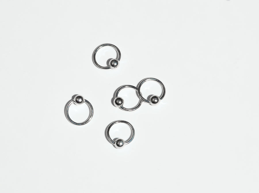 Silver Nose Hoop Captive Bead Canada, Tiny Silver Nose Ring Canada 