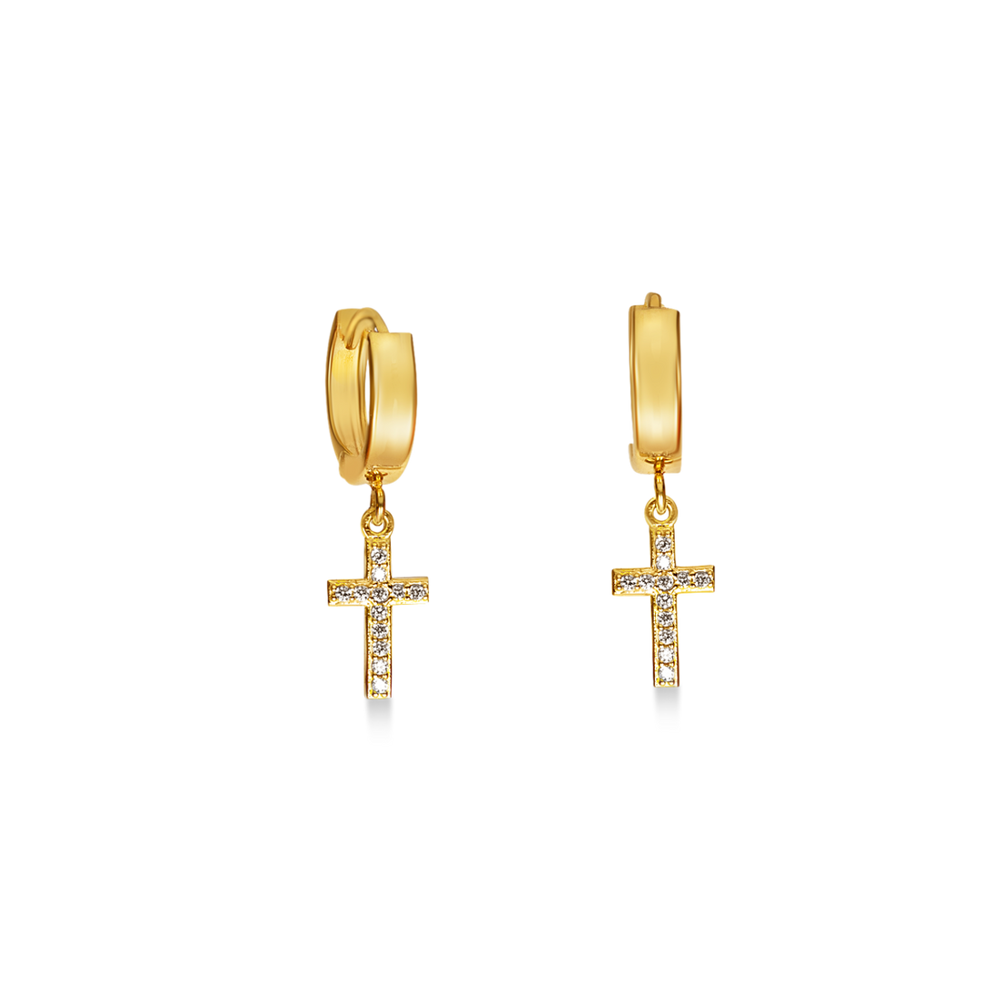 Hanging cross 2025 stud earrings