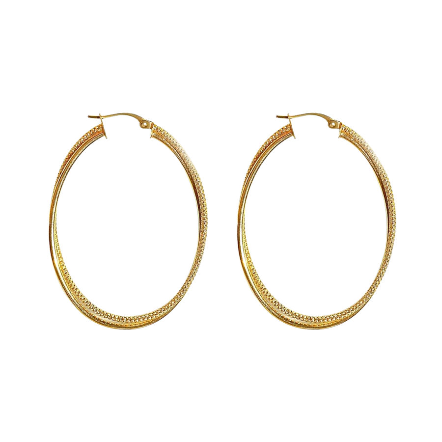 Oval Gold Hoops Canada, Oval 10k hoops canada, twisted oval gold hoop earrings 10k, gold earrings, minimal gold hoop earrings