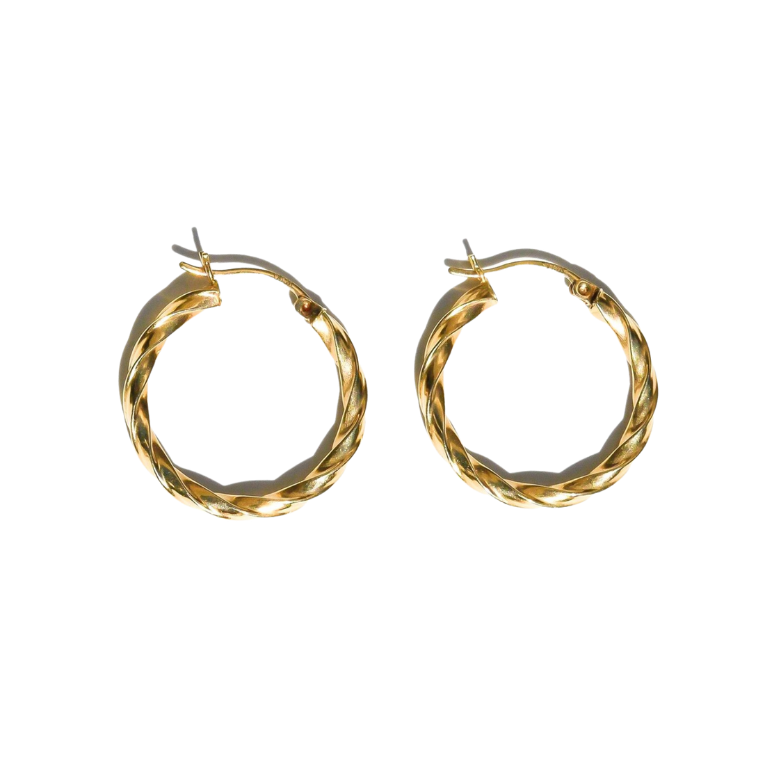 gold twisted hoop earrings, solid gold hoop earrings, gold earrings, twisted 10k hoop earrings