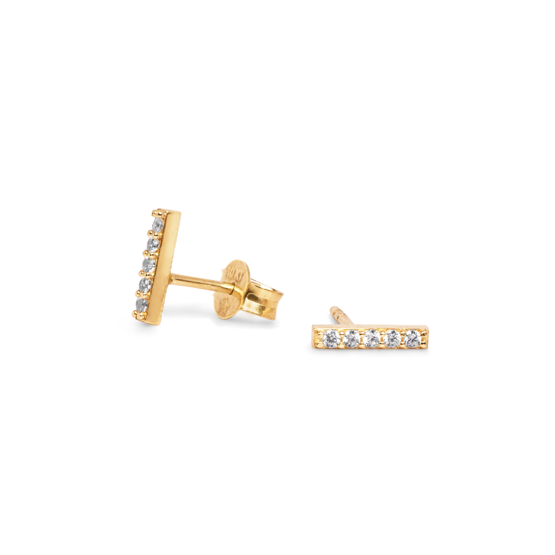 gold bar stud earrings