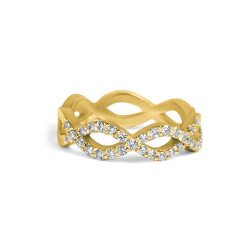 Braided Diamond Ring | 0.60 CT | 14k Yellow/White/Rose Gold