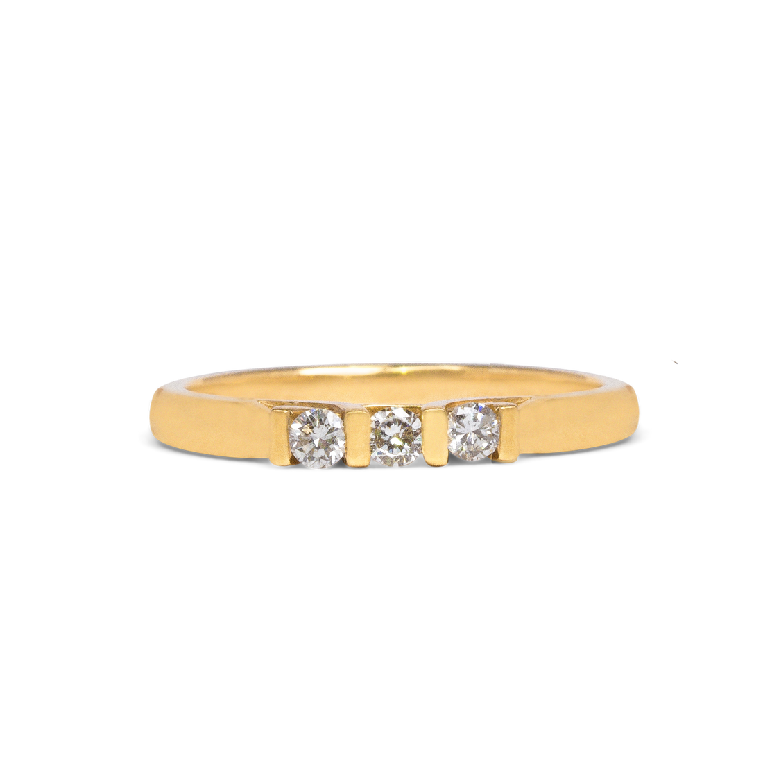 Three Stone Diamond Ring Band | 0.18CT | 10-14k Yellow/White/Rose Gold