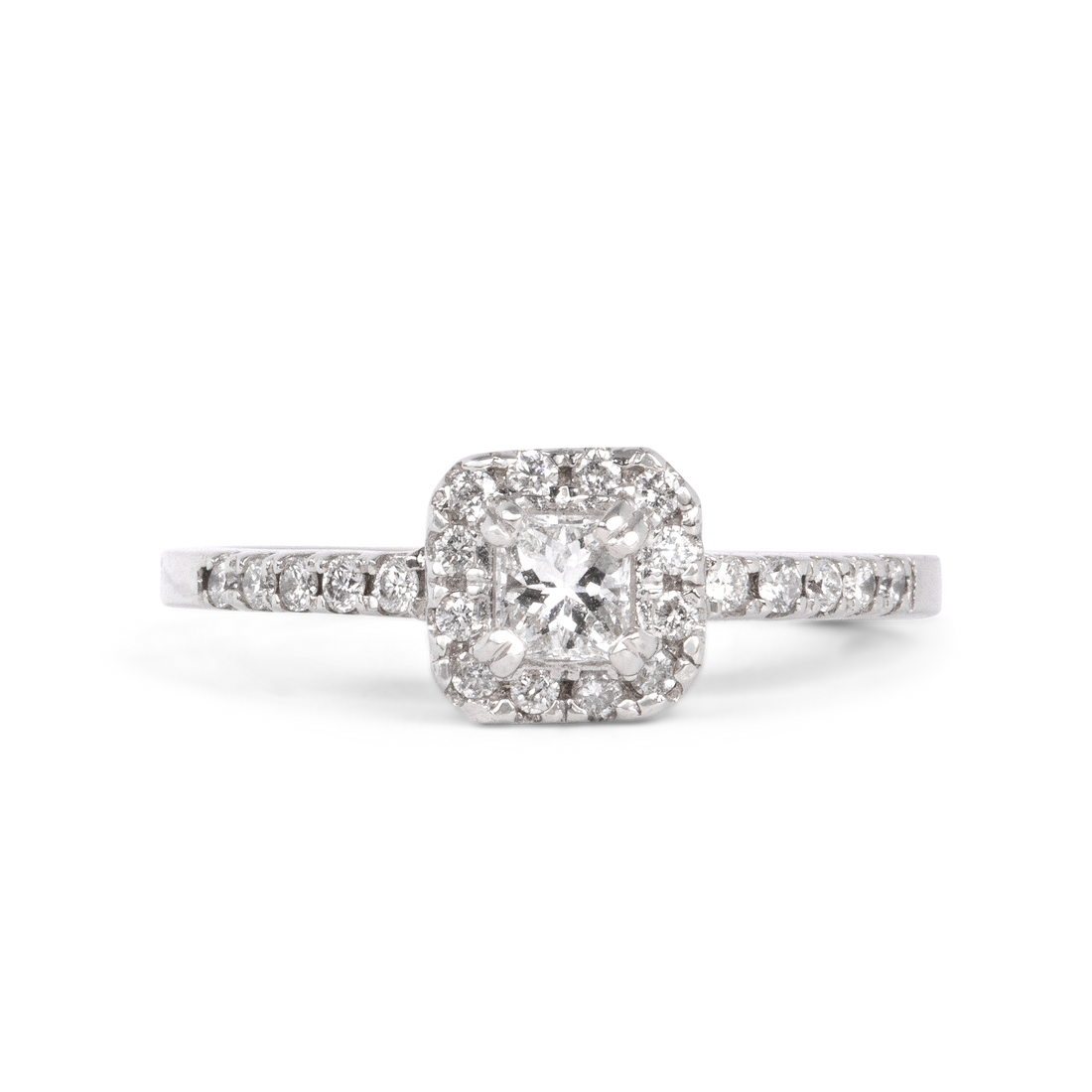 square diamond with halo,  square halo engagement rings