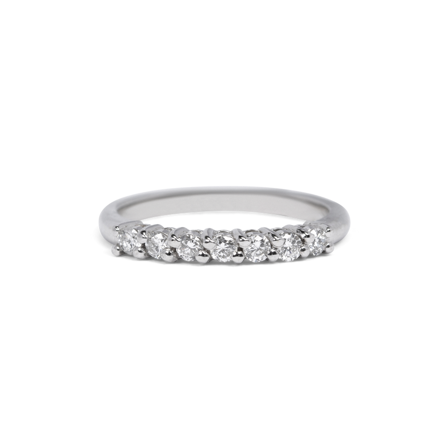 prong-set round brilliant diamond wedding band, Prong Wedding Bands