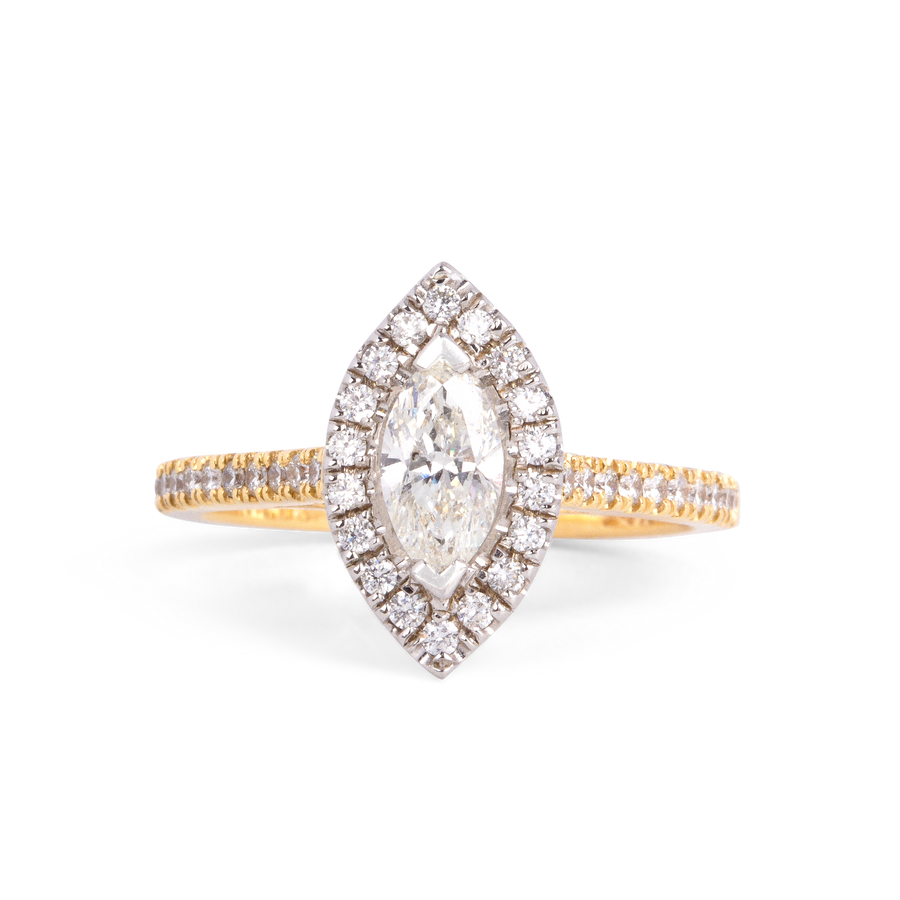 halo marquise engagement ring