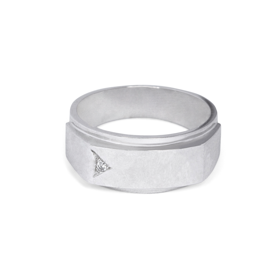 14K White Gold Men's Rings