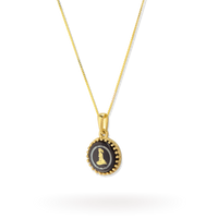 Virgo Zodiac Pendant | 10k Gold and Onyx | 16-28"