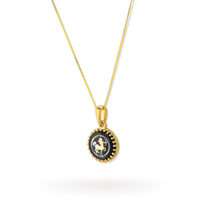 Sagittarius Zodiac Pendant | 10k Gold and Onyx | 16-28"