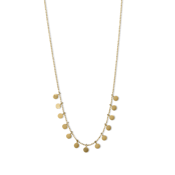 Boho Coin Necklace | 10k White/Yellow Gold | 17"