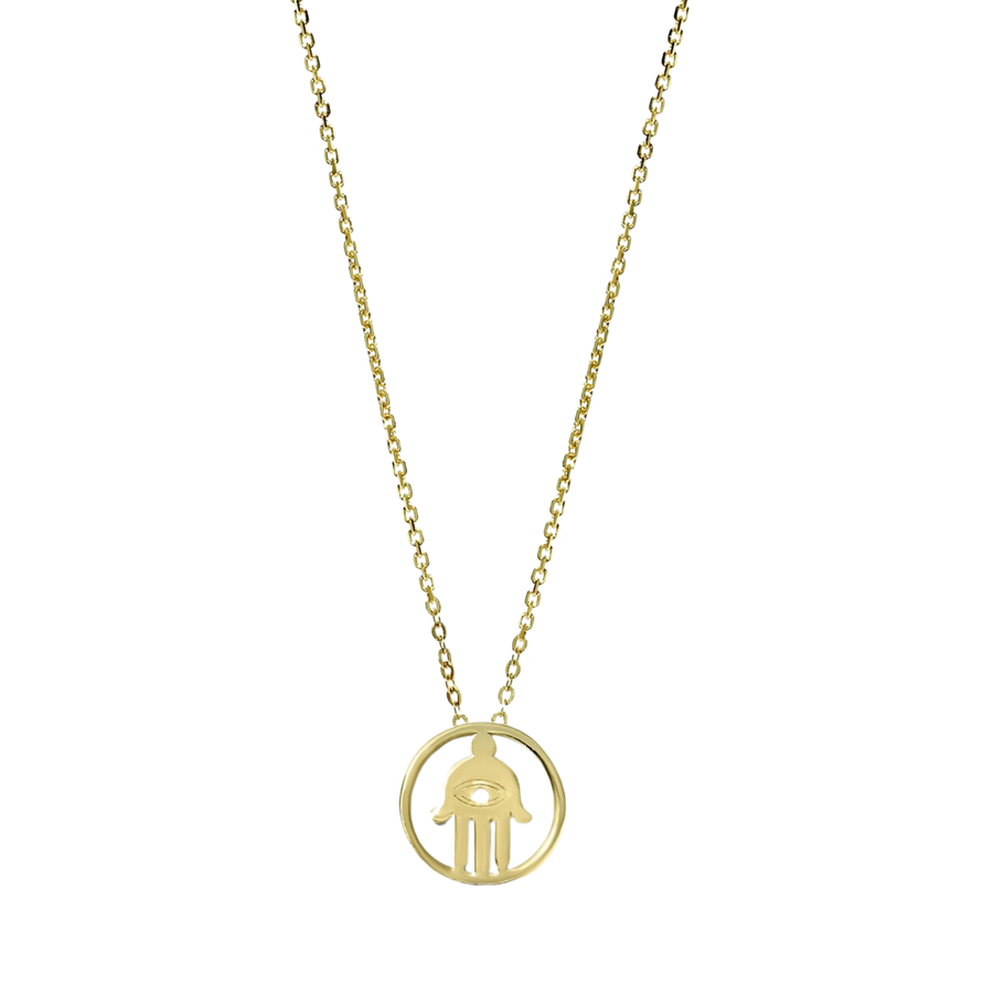 gold hamsa pendant charm necklace, large gold hamsa pendant toronto, gold chain with hamsa toronto