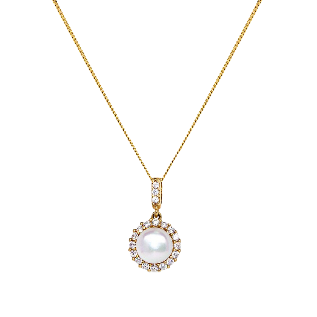 Floating pearl necklace white 2025 gold