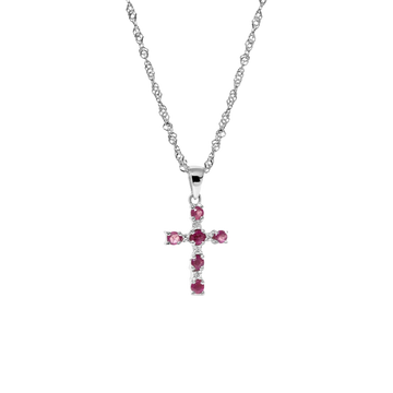 real ruby cross canada, Ruby silver cross pendant canada, large silver cross pendant toronto on, silver necklace womens canada