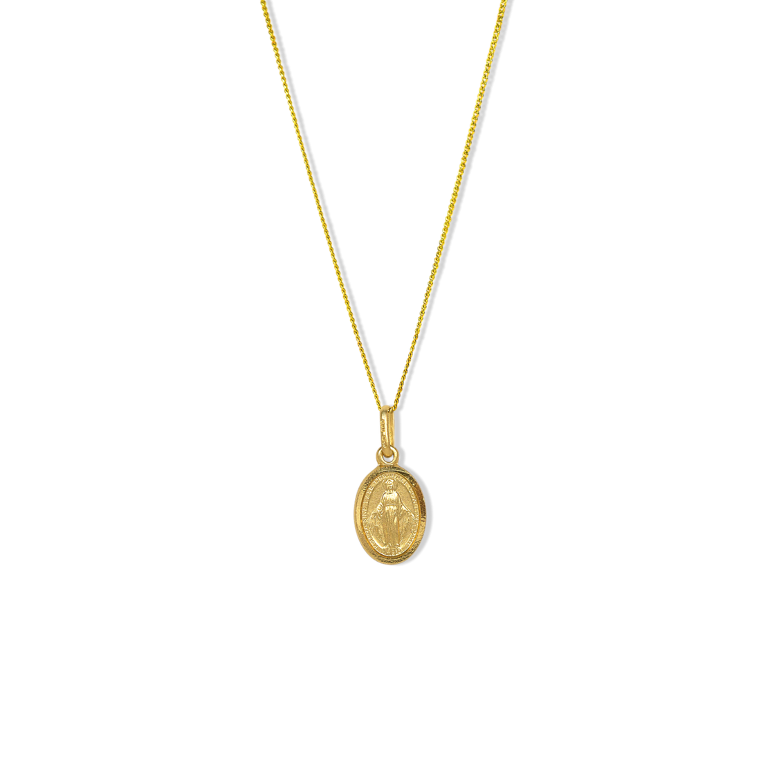 Gold chain with virgin mary discount