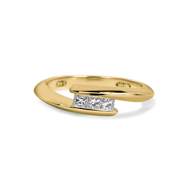 Twisted Channel Engagement Ring | 0.12 CT | 14k Yellow/White/Rose Gold