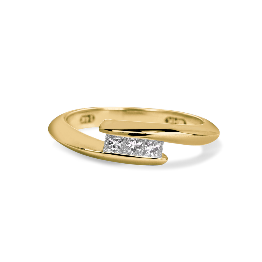 Twisted Channel Engagement Ring | 0.12 CT | 14k Yellow/White/Rose Gold