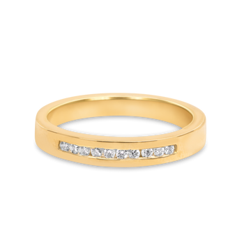 Channel Set Wedding Band | 0.10 CT | 14k Yellow/White/Rose Gold