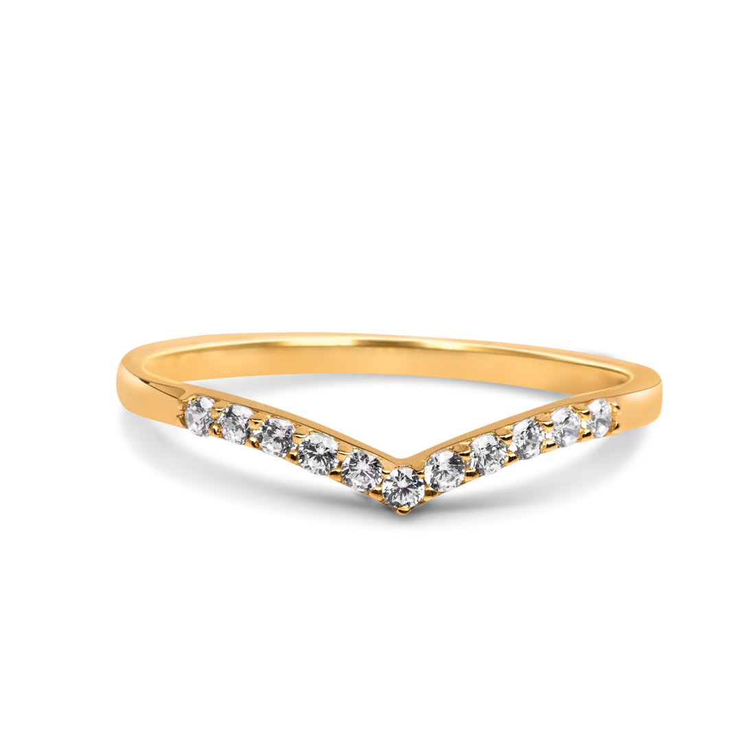 gold chevron ring, yellow gold diamond chevron rings