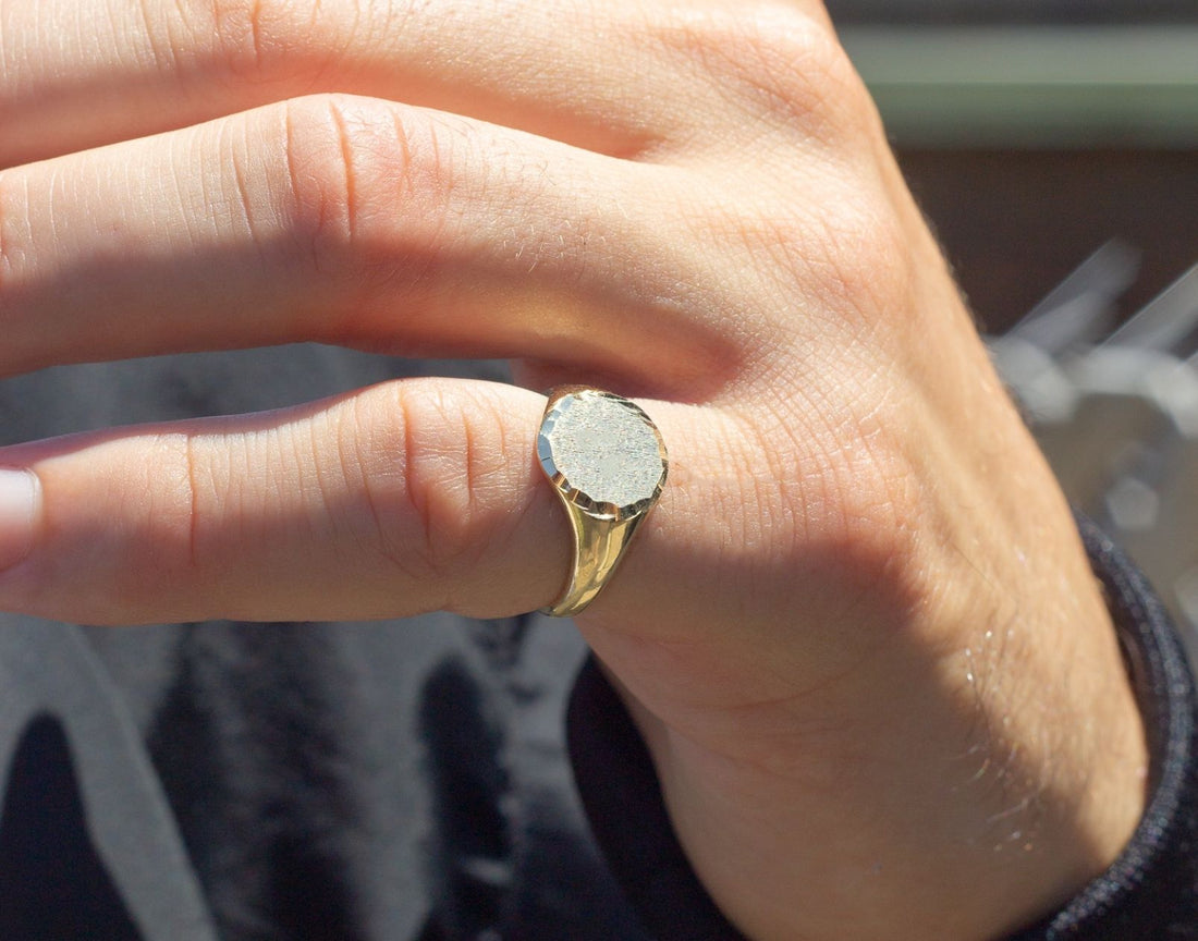 man rose gold signet ring, 10k man signet ring, man pinky ring gold, man signet ring 10k, man gold signet ring canada, 14k gold man ring