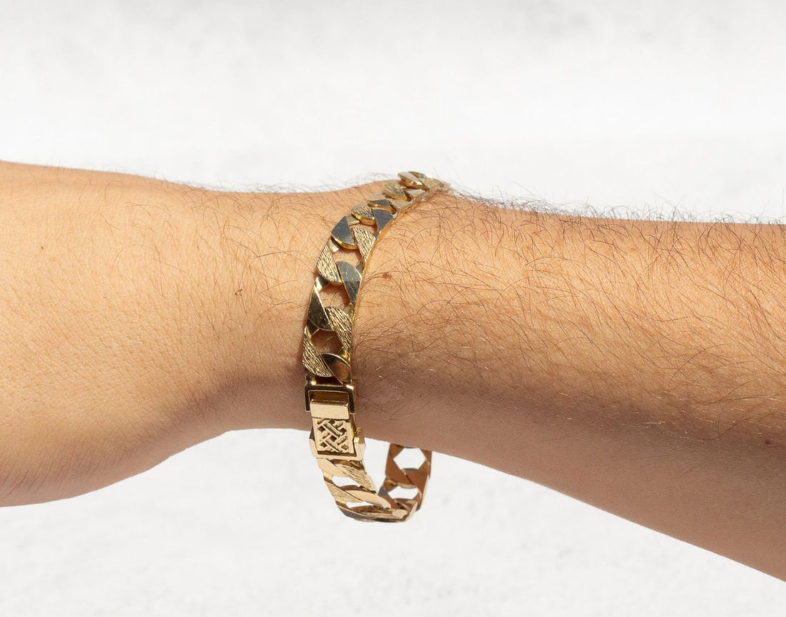 mens fancy gold curb chain, shop mens gold curb chain bracelet canada, gold curb chain bracelet