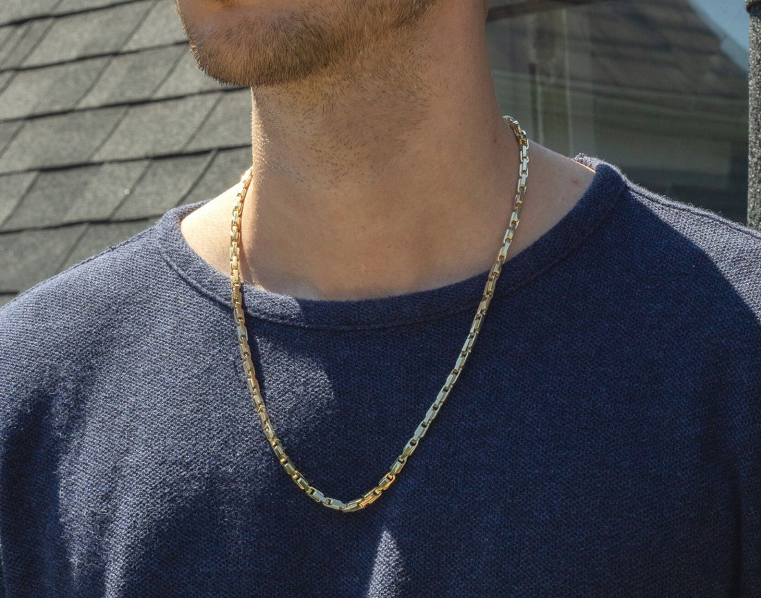 mens solid 14k gold chain real, solid gold chain mens canada, 10k gold geometric link chain canada