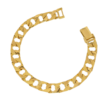 Fancy Curb Chain Bracelet | 10-14k Yellow/White/Rose Gold | 6.5-8.5" | 9mm