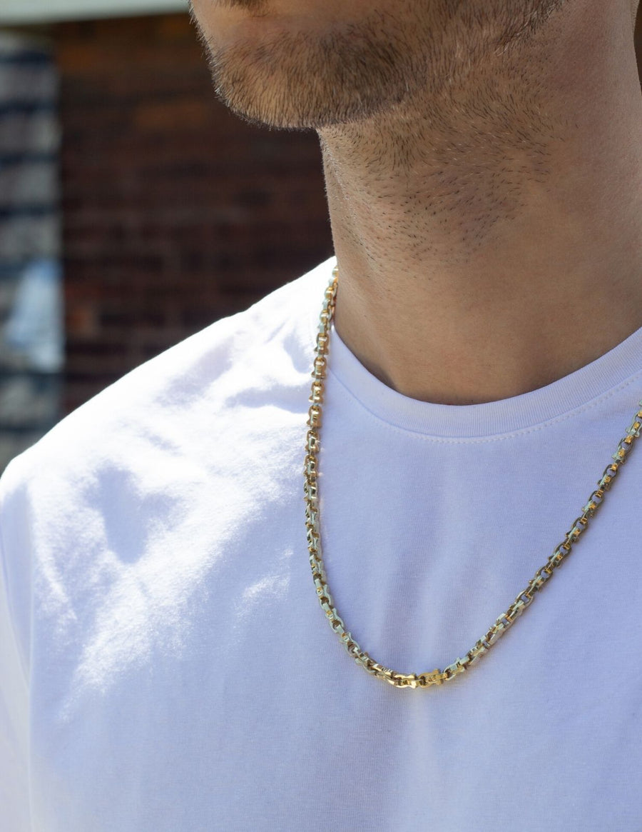 mens solid 14k gold chain real, solid gold chain mens canada, 10k gold geometric link chain canada