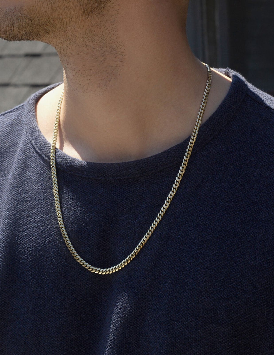 mens solid 10k gold cuban link chain real