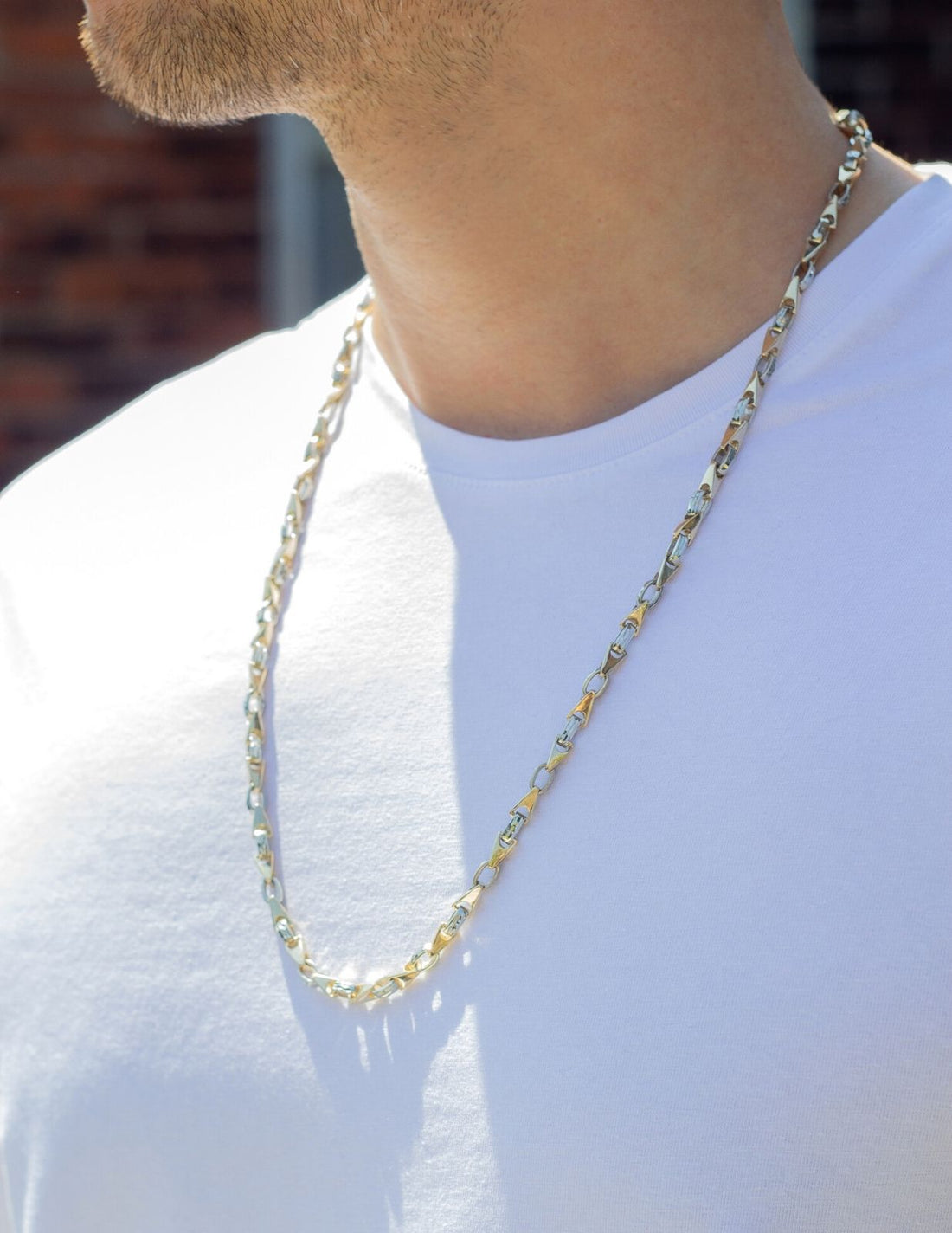 Mens gold geometric chain, solid 10k white gold fancy chain toronto, buy 10k white gold fancy chain canada, mens jewellery