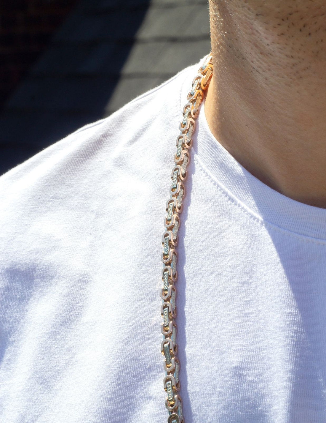 rose gold diamond mens chain, rose gold byzantine diamond chain solid