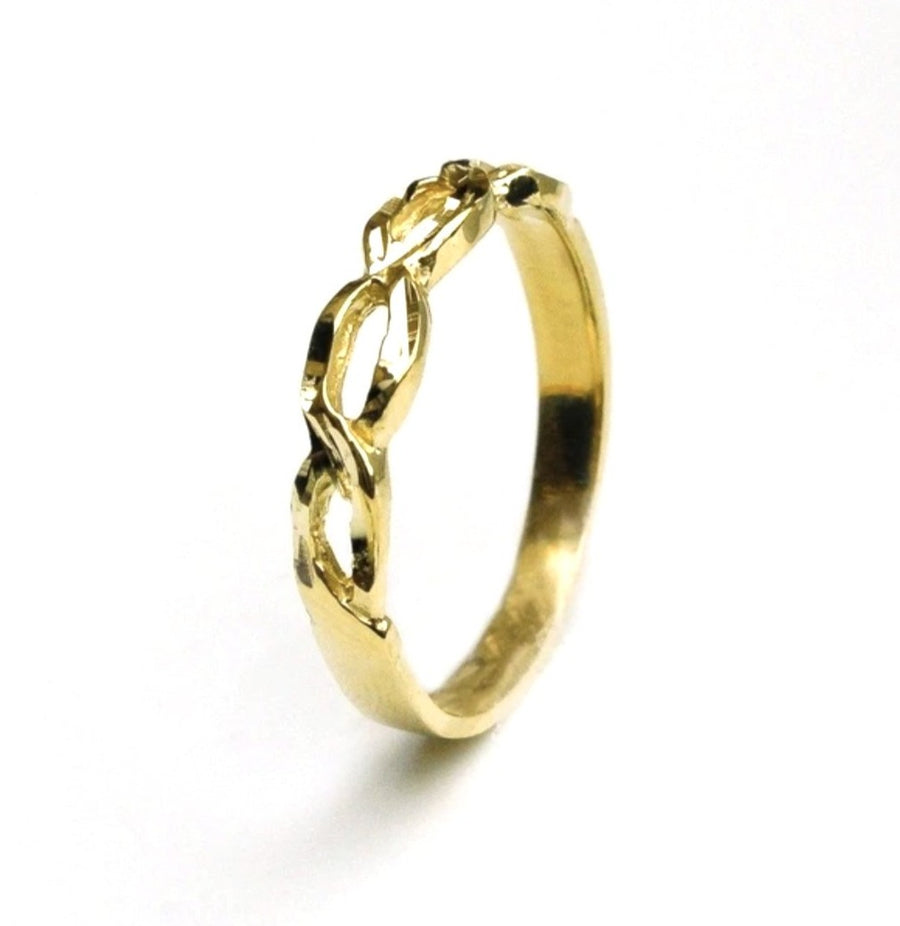 white gold chain ring, gold curb chain ring,  gold chain ring design, 14k gold chain ring, vintage gold ring