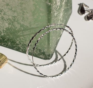 twisted silver hoop toronto, sterling silver earrings hoops canada, womens silver hoop earrings